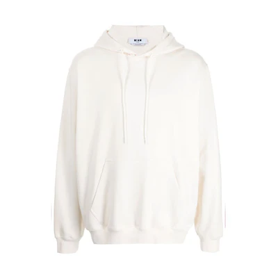 MSGM FW21 Solid Color Logo Hoodie Men’s Off-White 3140MM535217599-02