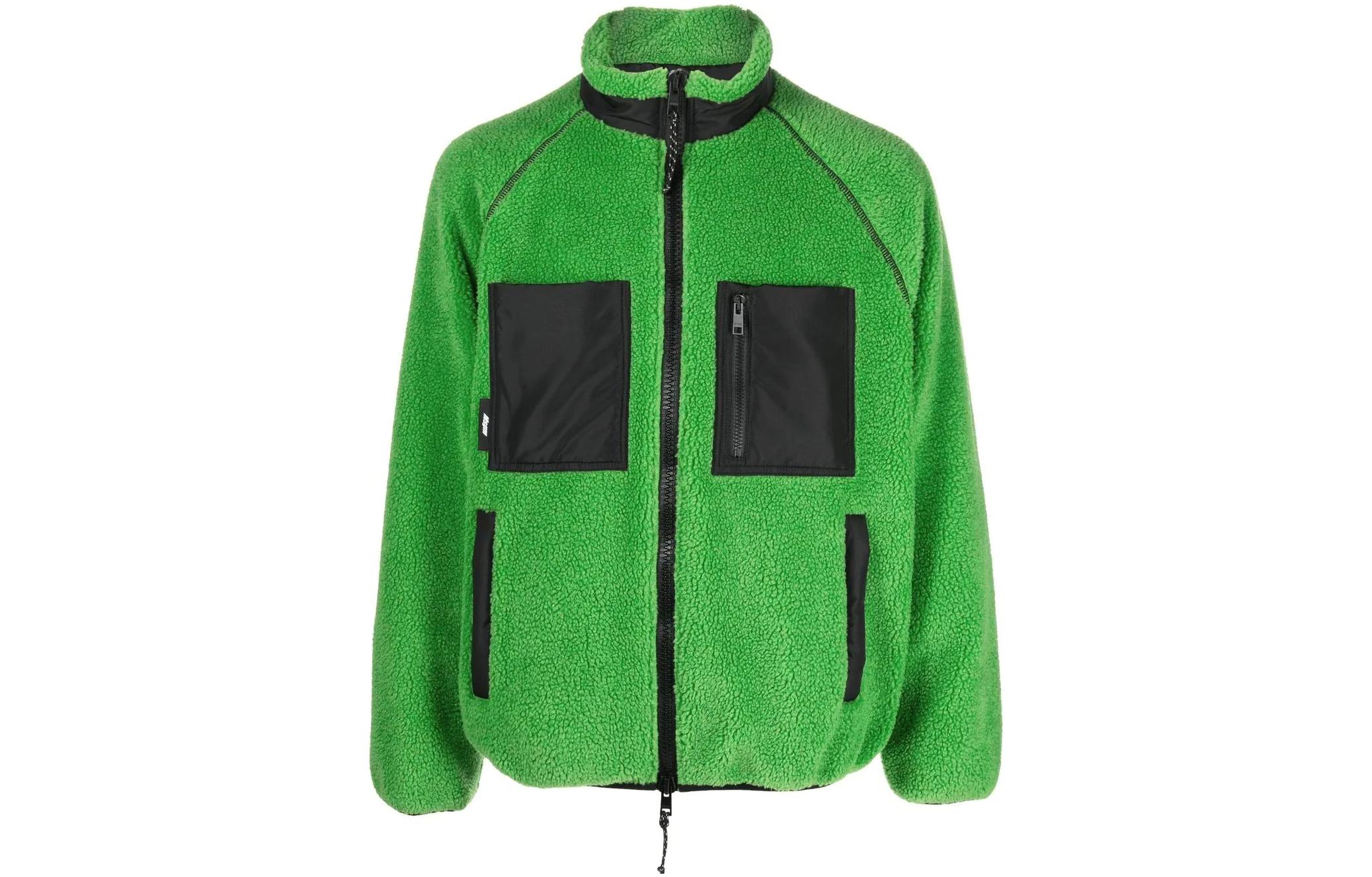 MSGM FW22 Colorblock Fleece Jacket Green () 3340MH08Y227501-36