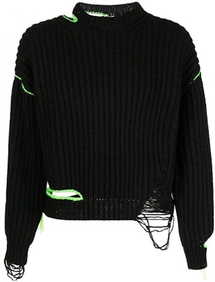 MSGM FW22 대비 리브 크루넥 풀오버 스웨터 그린. 3340MM124227575-99 Order MSGM FW22 대비 리브 크루넥 풀오버 스웨터 그린. 3340MM124227575-99