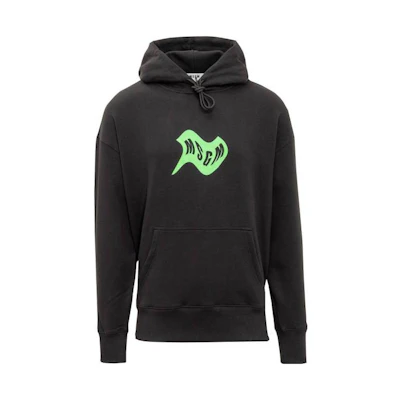 MSGM FW22 Graphic Print Pullover Hoodie Black 3340MM177227799-99