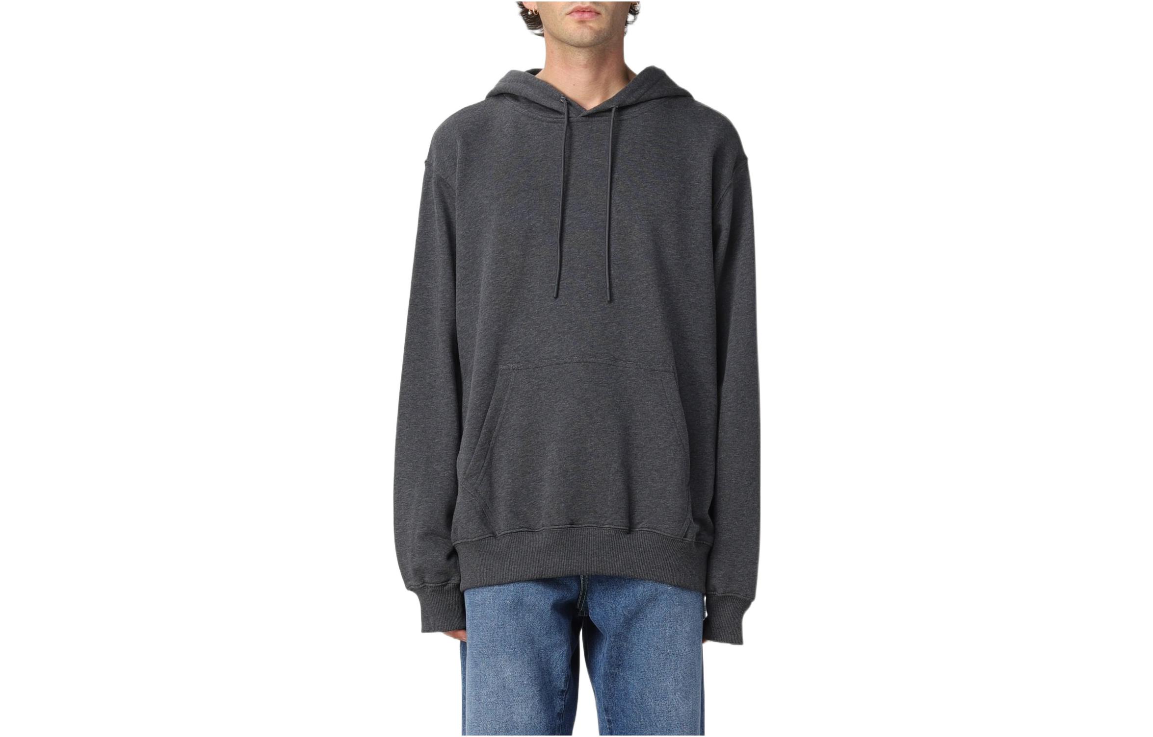 MSGM FW22 Grey Hoodie with Logo Print and Drawstring Design 3340MM535227797-98
