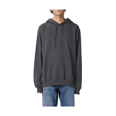 MSGM FW22 Grey Hoodie with Logo Print and Drawstring Design 3340MM535227797-98