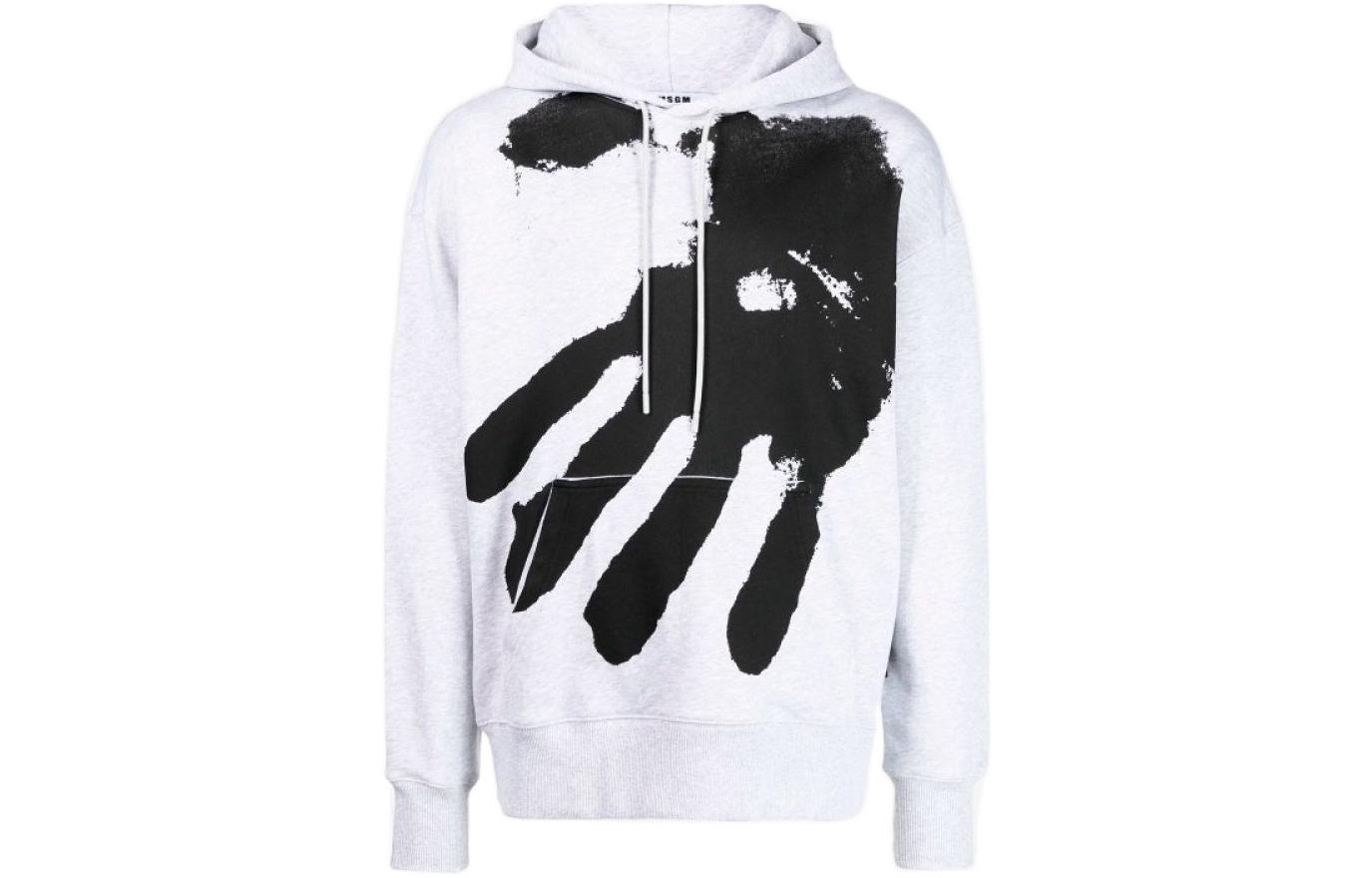 MSGM FW22 Handprint Hoodie Long Sleeve Gray 3340MM72227797-94