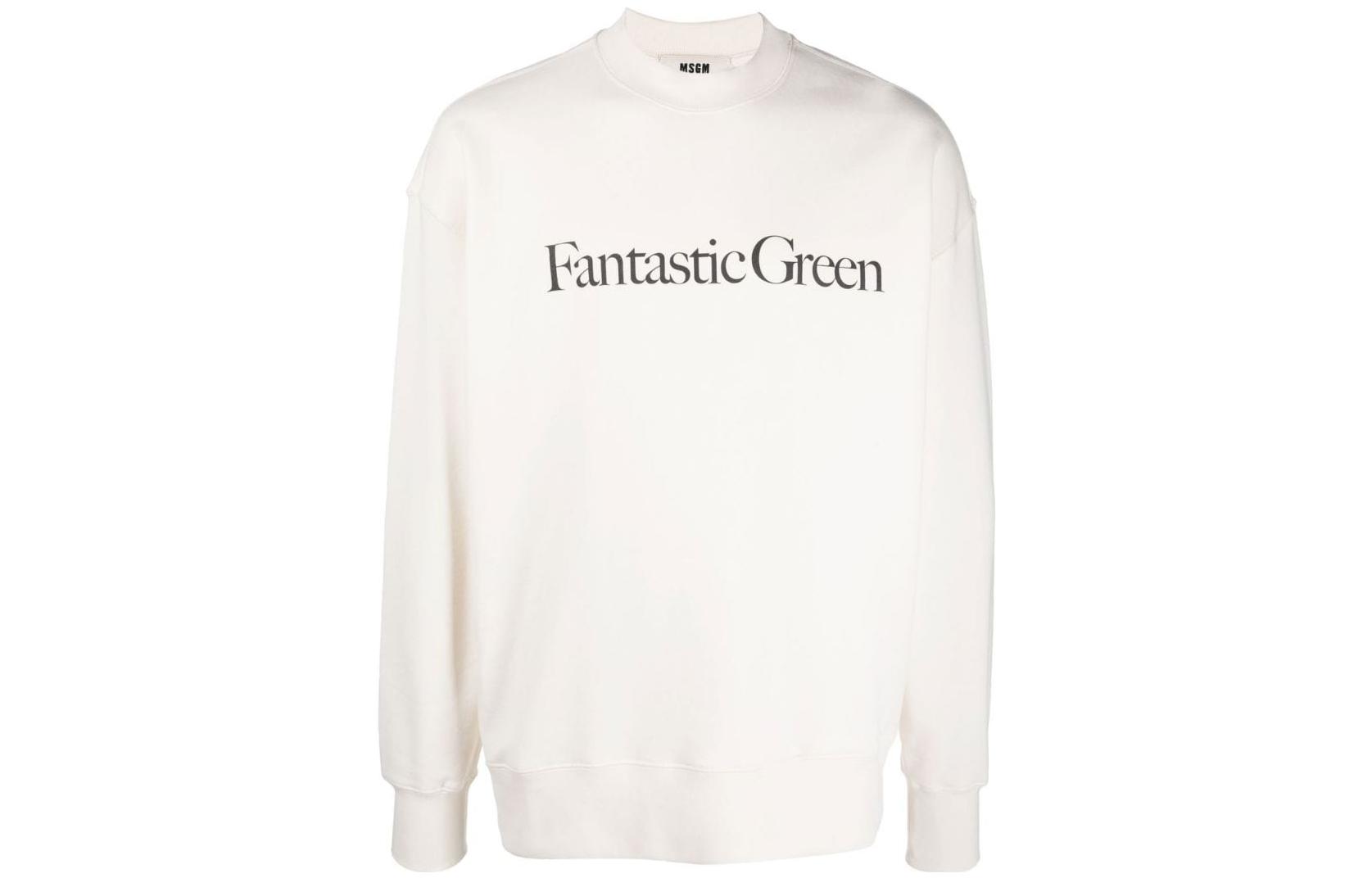 MSGM FW22 Letter Print Crewneck Pullover Sweatshirt 3240MM19122728902