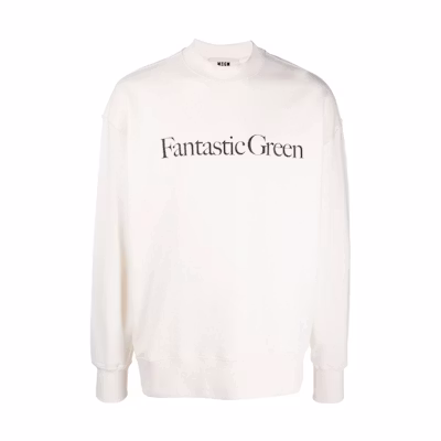 MSGM FW22 Letter Print Crewneck Pullover Sweatshirt 3240MM19122728902
