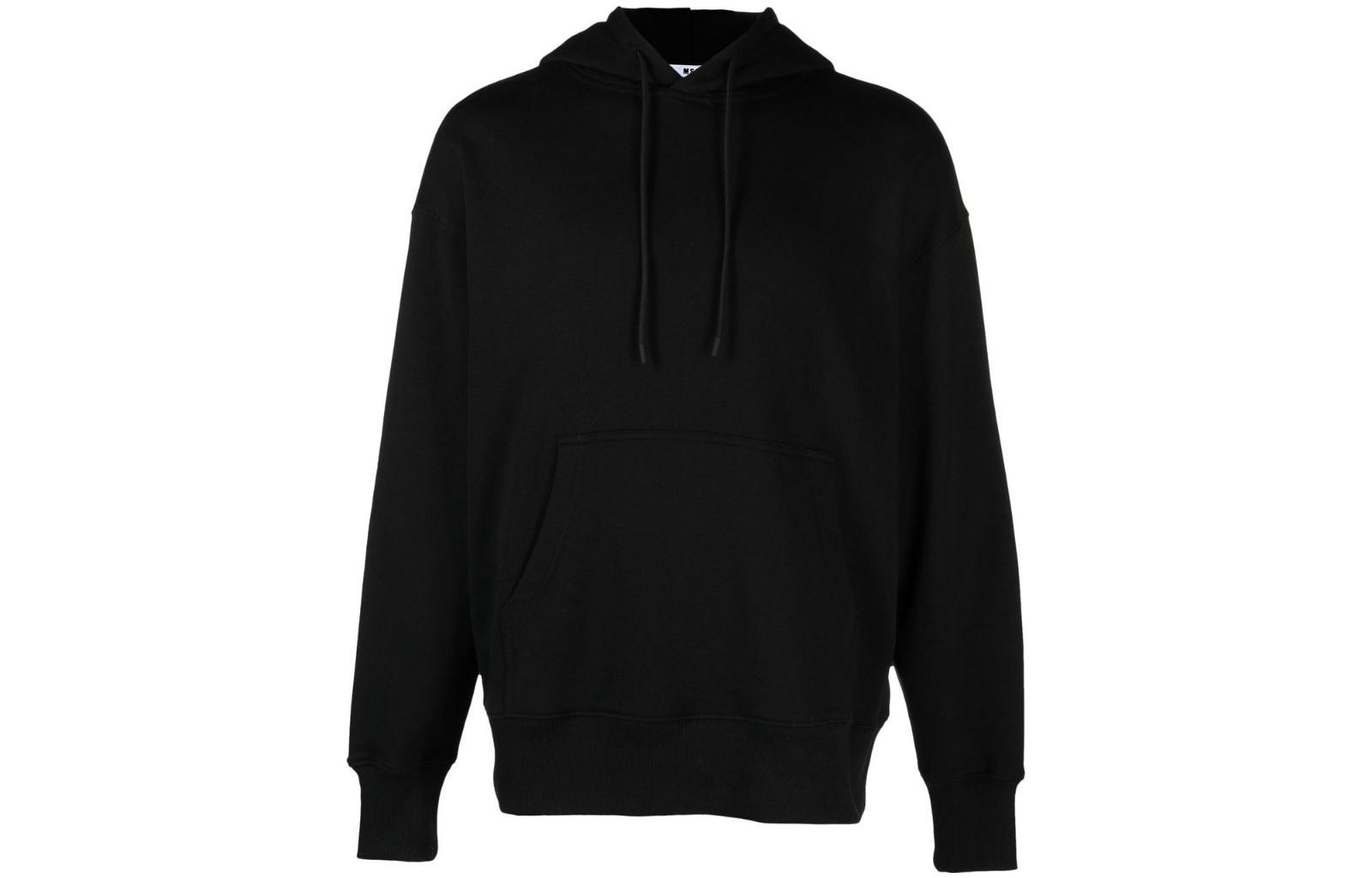 MSGM FW22 Logo Letter Print Pullover Hoodie Black 3340MM74227799