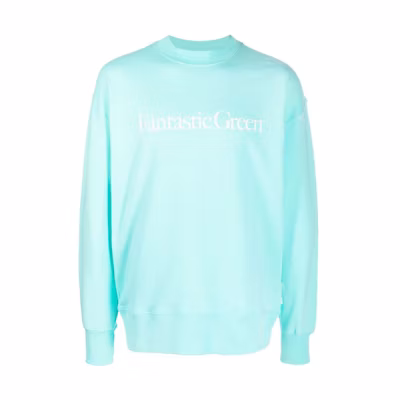 MSGM FW22 Logo Print Crewneck Sweatshirt Blue () 3240MM19122728983
