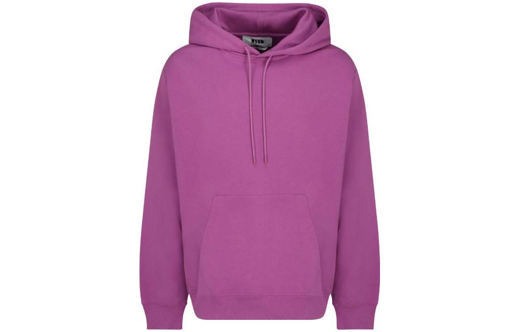 MSGM FW22 Logo Print Purple Drawstring Hoodie for Men 3340MM535227799-72