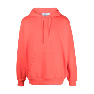 MSGM FW22 Logo Printed Cotton Hoodie Orange - Long Sleeve 3240MM53522729917