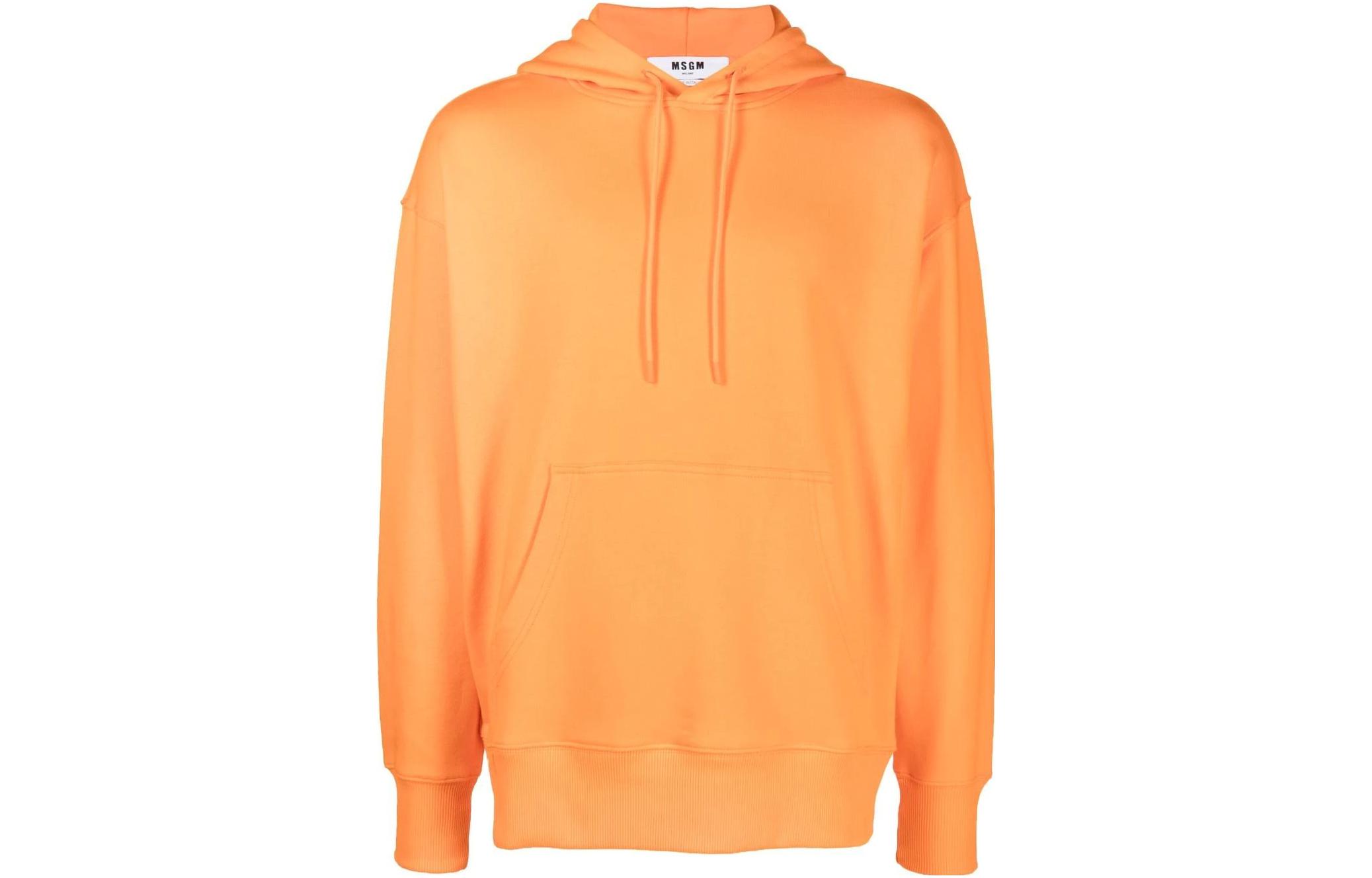 MSGM FW22 Logo Printed Pullover Hoodie Orange Men’s 3340MM74227799-10
