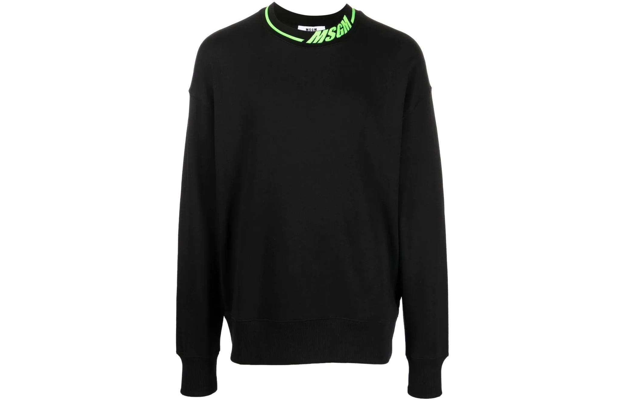 MSGM FW22 Logo Pullover Sweatshirt Black Fall Edition 3340MM17122779999