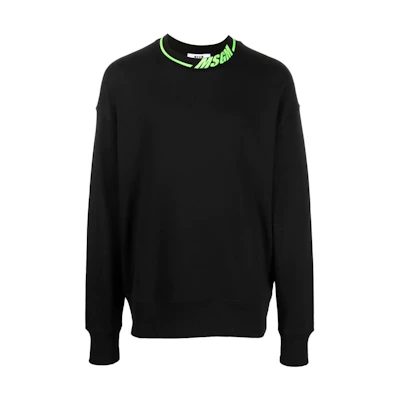 MSGM FW22 Logo Pullover Sweatshirt Black Fall Edition 3340MM17122779999