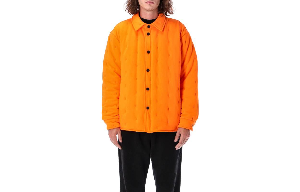 MSGM FW22 Orange Single-Breasted Collared Jacket 3340ME61227799-10