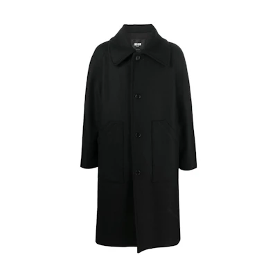 MSGM FW22 Oversized Solid Color Single-Breasted Jacket Black Menswear 3340MC04YX22751299
