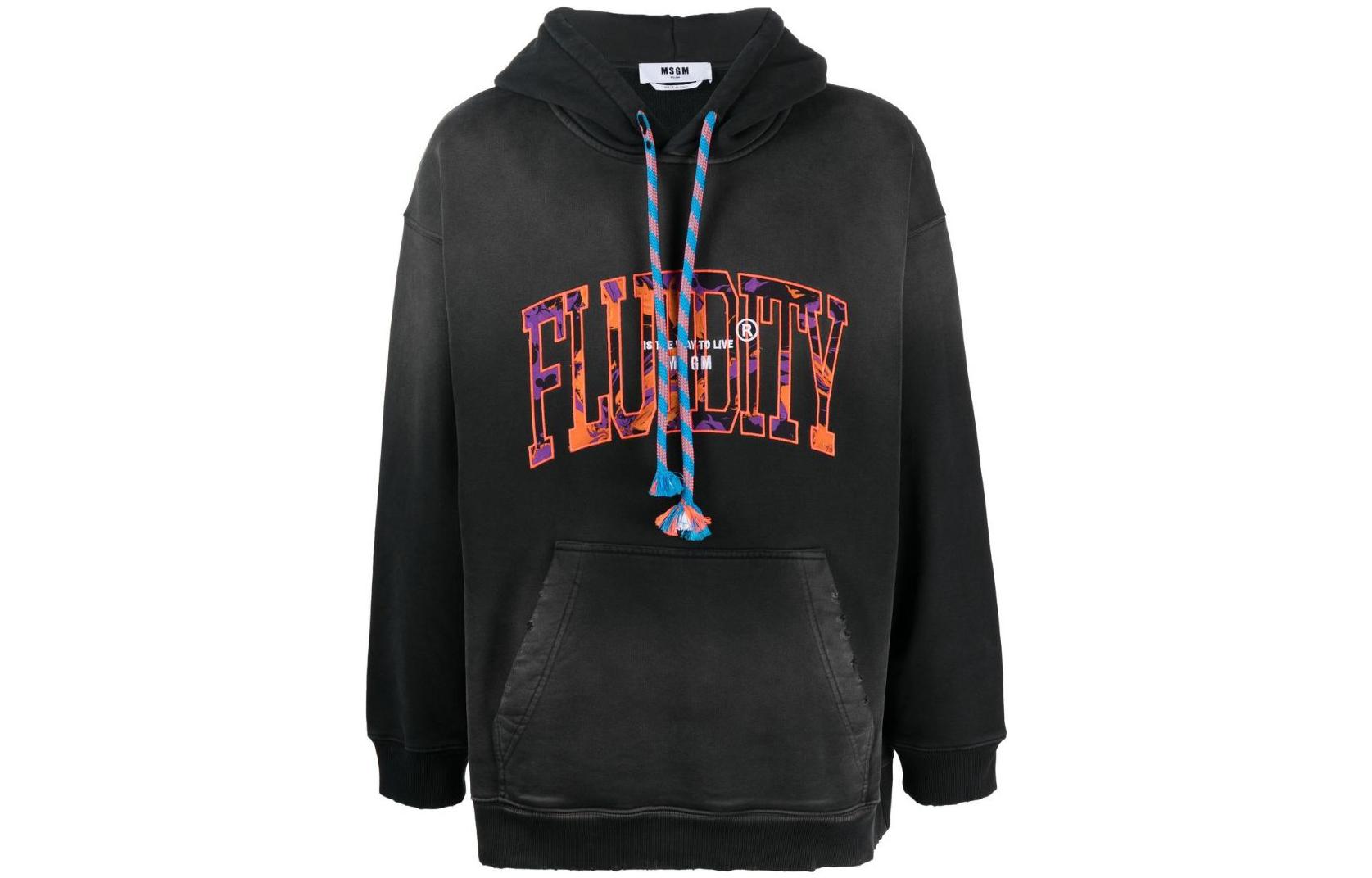 MSGM FW22 Pullover Hoodie Black 3340MM193-227590-99