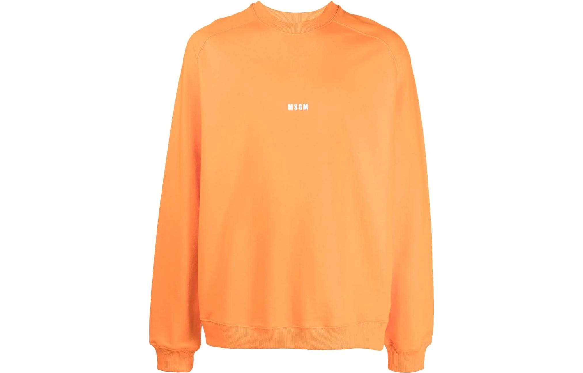 MSGM FW22 Solid Color Logo Pullover Crewneck Sweatshirt Men 3340MM50322779910