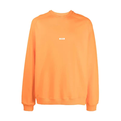 MSGM FW22 Solid Color Logo Pullover Crewneck Sweatshirt Men 3340MM50322779910