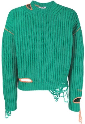 MSGM FW22 솔리드 립 니트 크루넥 스웨터 그린 3340MM12422757535 Buy MSGM FW22 솔리드 립 니트 크루넥 스웨터 그린 3340MM12422757535