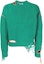 Buy MSGM FW22 솔리드 립 니트 크루넥 스웨터 그린 3340MM12422757535