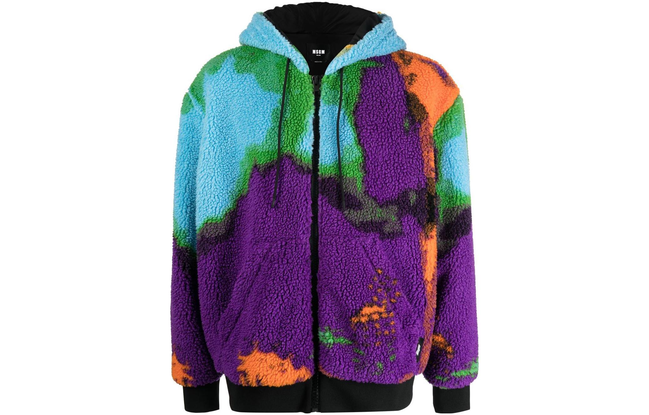 MSGM FW22 Tie-Dye Zip-Up Hoodie Jacket Multi-Color () 3340MH2222751574