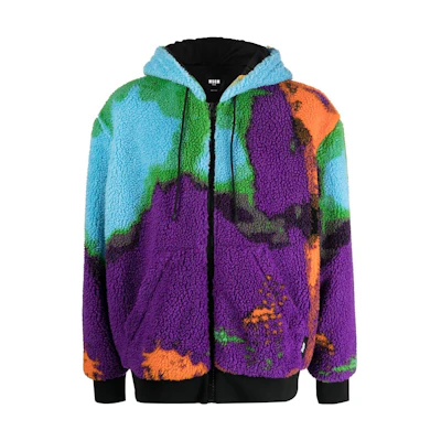 MSGM FW22 Tie-Dye Zip-Up Hoodie Jacket Multi-Color () 3340MH2222751574
