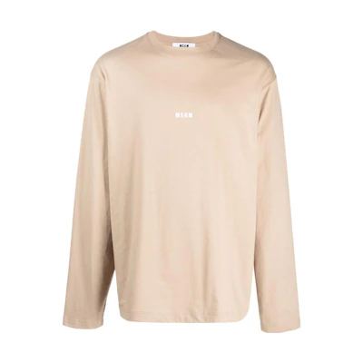 MSGM FW23 Brown Crewneck Pullover with Letter Print 3540MM501237798-BROWN