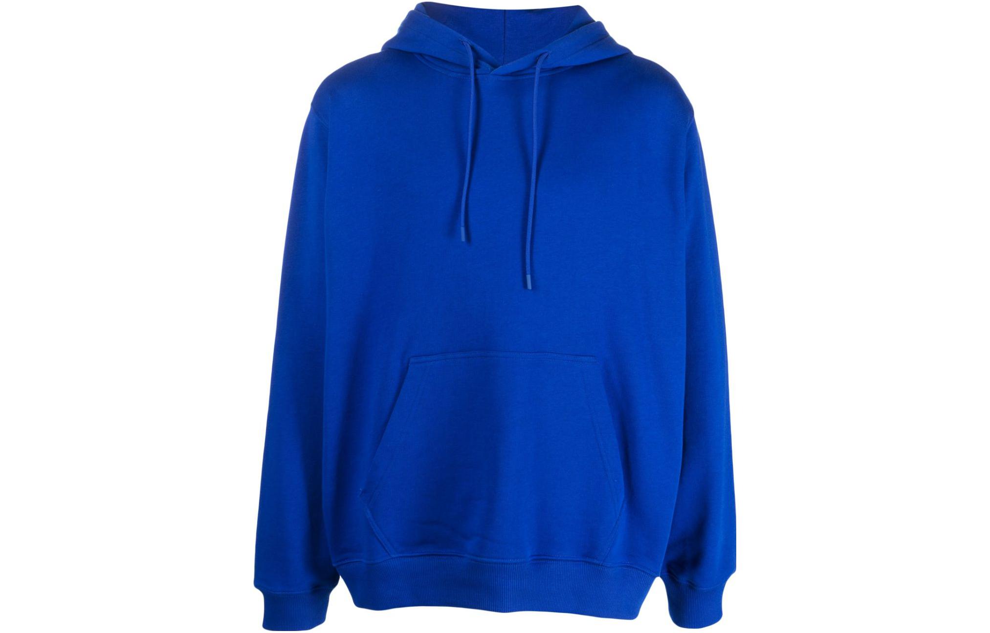 MSGM FW23 Letter Print Pullover Hoodie Blue - Long Sleeve Sweatshirt 3540MM535237799-BLUE