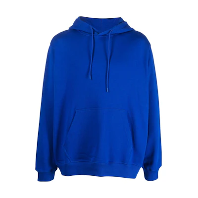 MSGM FW23 Letter Print Pullover Hoodie Blue - Long Sleeve Sweatshirt 3540MM535237799-BLUE