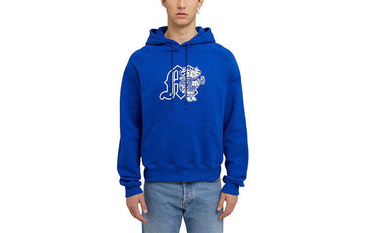MSGM FW23 Mascot Cartoon Print Hoodie Unisex - Blue 3540MM122-237795-88