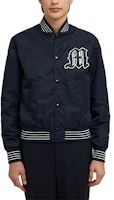 MSGM FW23 Navy Blue Letter Logo Bomber Jacket 3540MH10-237503-89 MSGM FW23 Navy Blue Letter Logo Bomber Jacket 3540MH10-237503-89