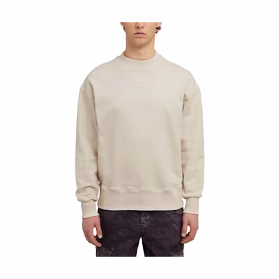 MSGM FW23 Solid Color Logo Embroidered Crewneck Sweatshirt Unisex Off-White 3540MM84-237599-22
