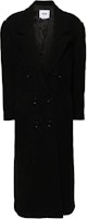 MSGM FW24 Double-Breasted Black Coat with Pockets. 3741MDC05247618-BLACK MSGM FW24 Double-Breasted Black Coat with Pockets. 3741MDC05247618-BLACK