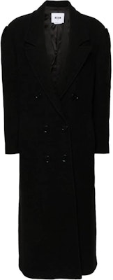 MSGM FW24 双排扣黑色大衣配口袋 3741MDC05247618-BLACK Order MSGM FW24 双排扣黑色大衣配口袋 3741MDC05247618-BLACK