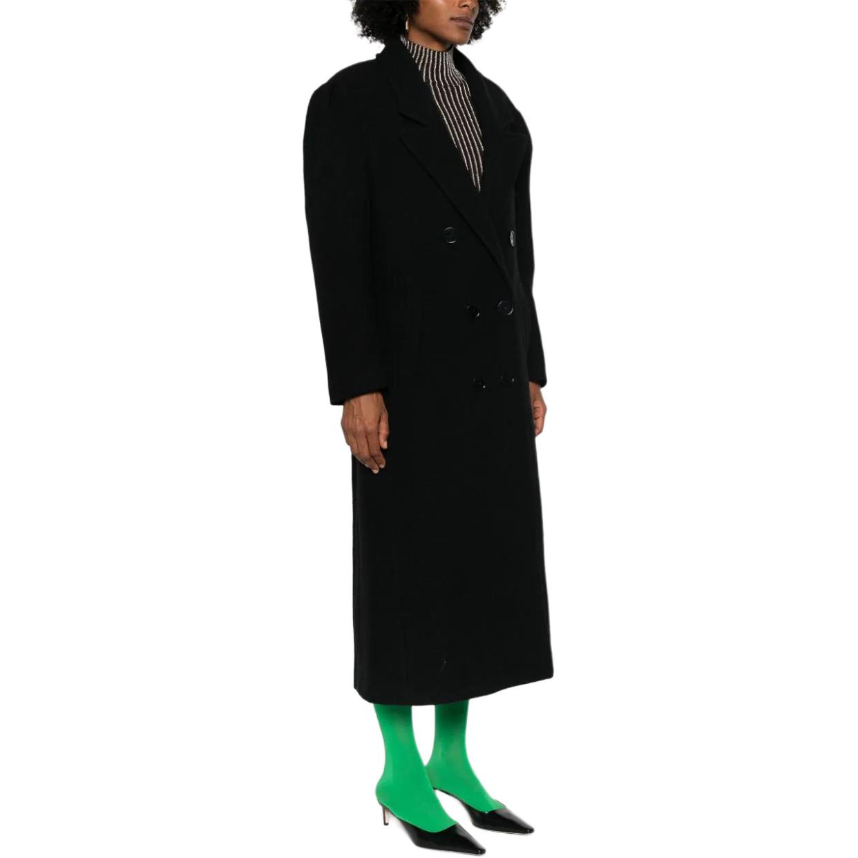 Purchase MSGM FW24 双排扣黑色大衣配口袋 3741MDC05247618-BLACK