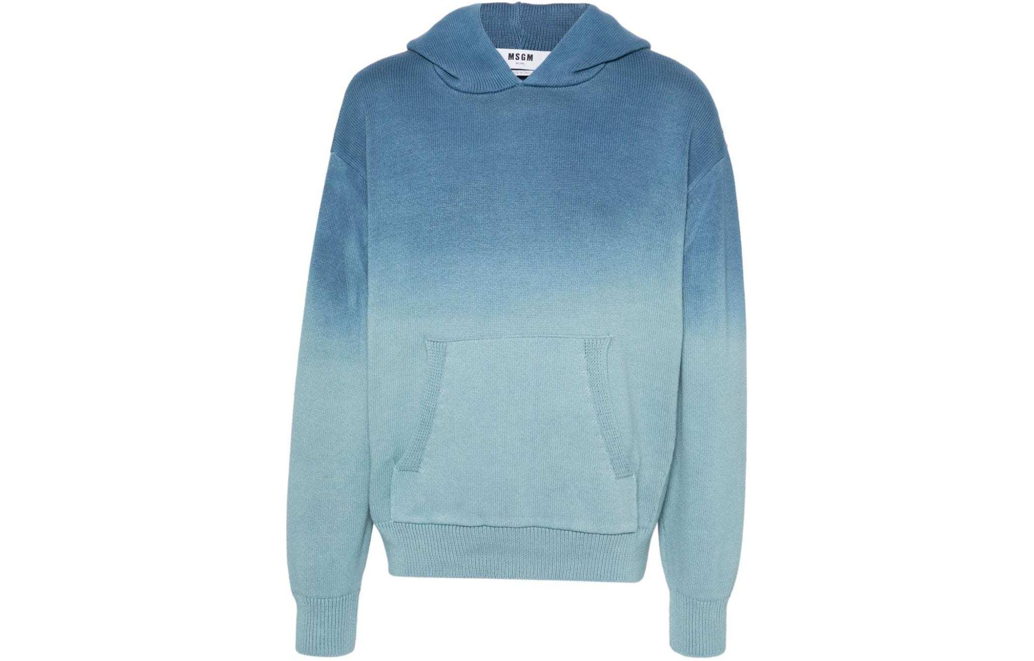 MSGM Gradient Effect Oversized Hoodie Blue - Casual Streetwear 3640MM197247095-BLUE