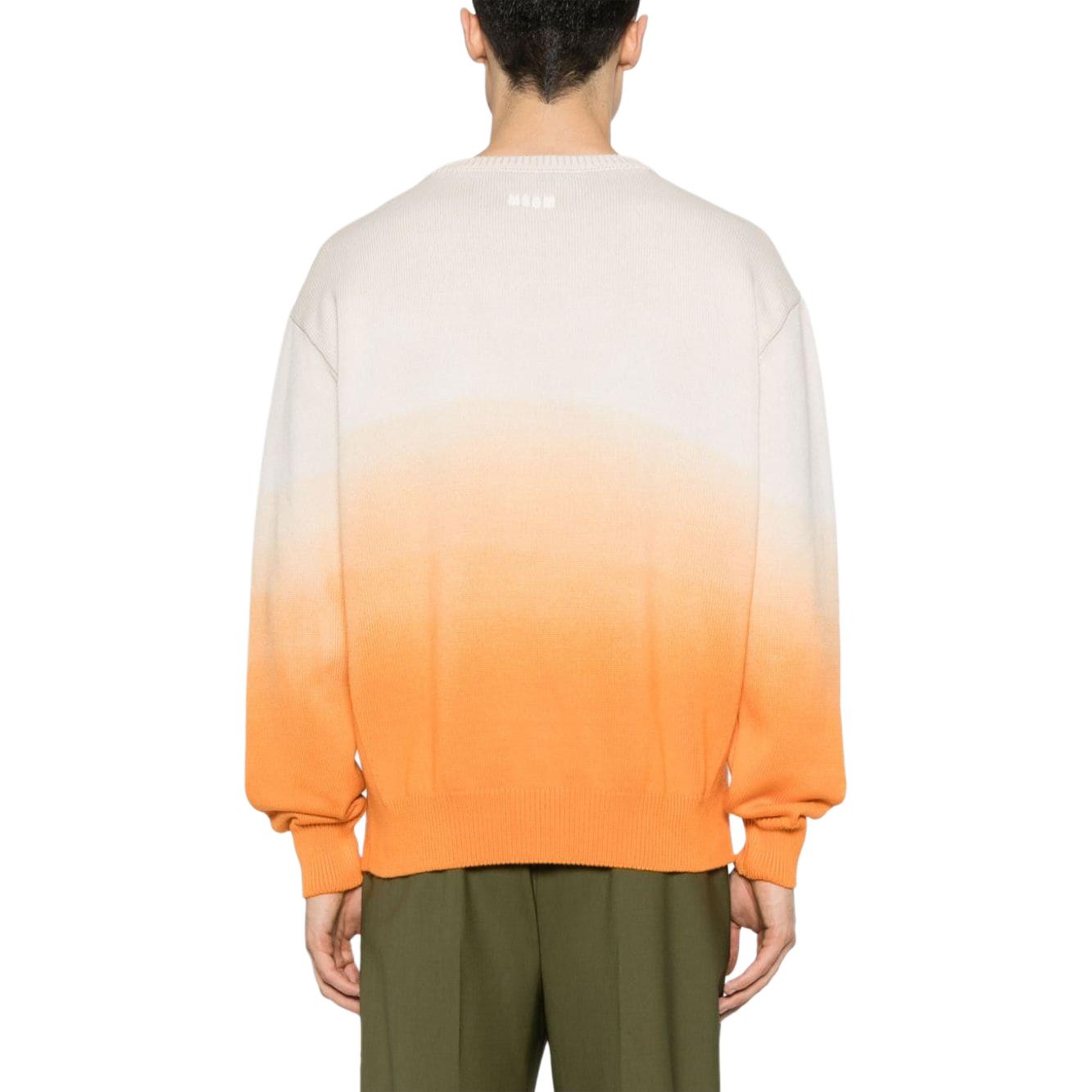 Shop MSGM 그라디언트 립 니트 스웨터 남성용 샌드 오렌지. 3640MM206247095-ORANGE