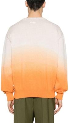 MSGM 그라디언트 립 니트 스웨터 남성용 샌드 오렌지. 3640MM206247095-ORANGE Shop MSGM 그라디언트 립 니트 스웨터 남성용 샌드 오렌지. 3640MM206247095-ORANGE