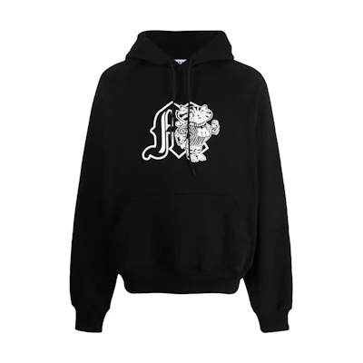 MSGM Graphic Print Cotton Hoodie Black - 3540MM122237795-BLACK