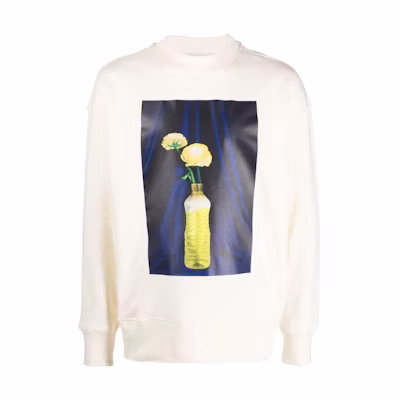 MSGM Graphic Print Crewneck Sweatshirt Unisex White 3546MM03237581-WHITE