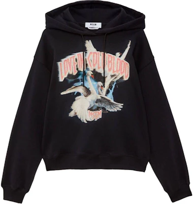 MSGM 黑色印花圖案寬版連帽上衣 3742MDM113247999-BLACK Buy MSGM 黑色印花圖案寬版連帽上衣 3742MDM113247999-BLACK