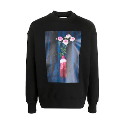 MSGM Graphic Printed Crewneck Sweatshirt Unisex Black 3546MM03237581-BLACK