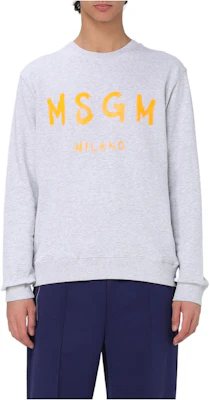 MSGM Grey Crewneck Loose-Fit Sweatshirt with Letter Print 3640MM513F247003-94 Buy MSGM Grey Crewneck Loose-Fit Sweatshirt with Letter Print 3640MM513F247003-94