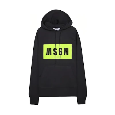 MSGM Grey Hoodie Track Lettered Slim-Fit Long-Sleeve Sweatshirt 3340MM525F-227797-98