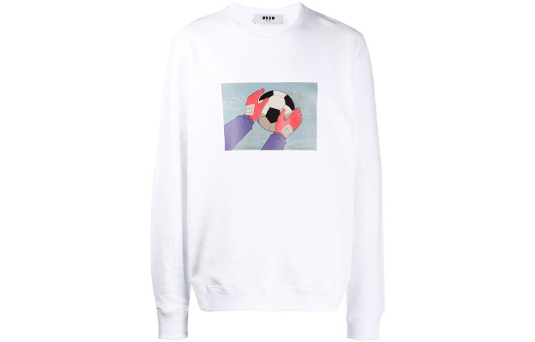 MSGM Holly & Benji FW21 Solid Print Pullover Hoodie White 2740MM166195799-01