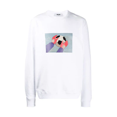 MSGM Holly & Benji FW21 Solid Print Pullover Hoodie White 2740MM166195799-01