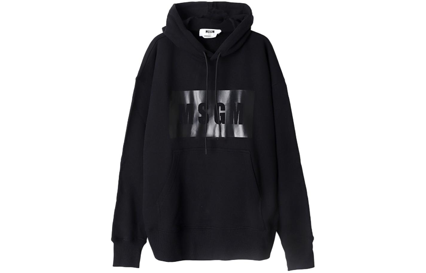 MSGM Letter Graphic Hoodie Black ( Long Sleeve) 3540MM52523779999