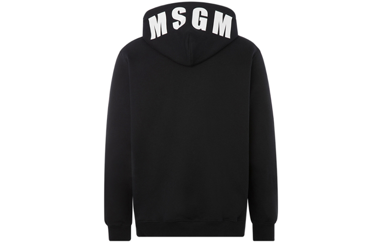 MSGM Letter Print Casual Hoodie for Men - Black 2940MM165-207599-99