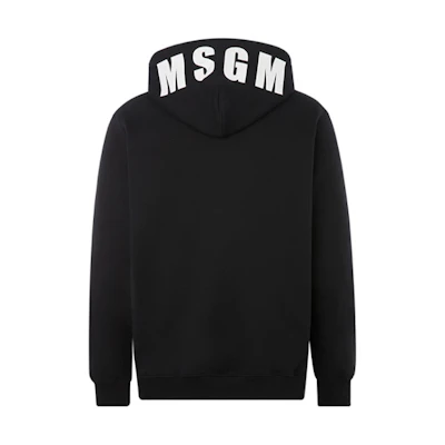 MSGM Letter Print Casual Hoodie for Men - Black 2940MM165-207599-99