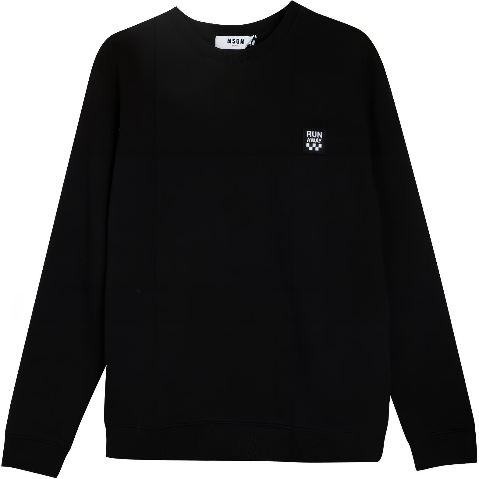 MSGM Letter Print Crewneck Long-Sleeve Sweatshirt Unisex Black 2740MM101-195799-99