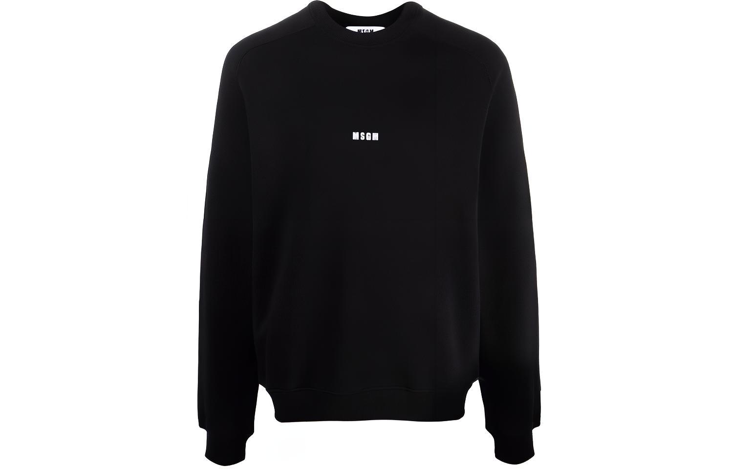 MSGM Logo Cotton Pullover Sweatshirt Men’s Black 2000MM503-200001-99